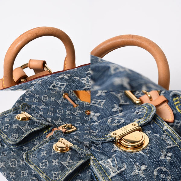 新品同様品 LOUIS VUITTON ルイヴィトン サックアドGM リュック バックパック M95056 モノグラムデニム ブルー ゴールド金具 中古 4a006973