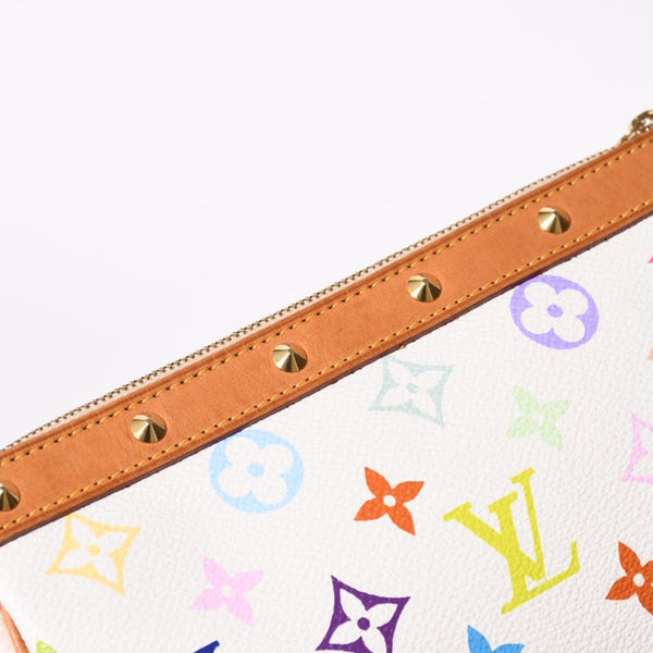 極美品 LOUIS VUITTON ルイヴィトン アクセサリーポーチ ポシェット・アクセソワール モノグラム ホワイト マルチカラー M92649 中古 4a006994