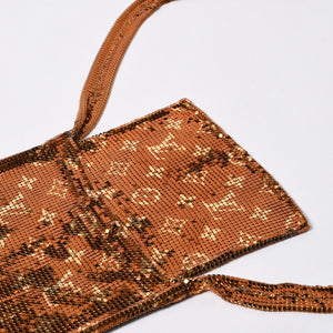 極美品 LOUIS VUITTON ルイヴィトン ショルダーバッグ モノグラム メッシュ フランシス ゴールド M92288 中古 4a006995