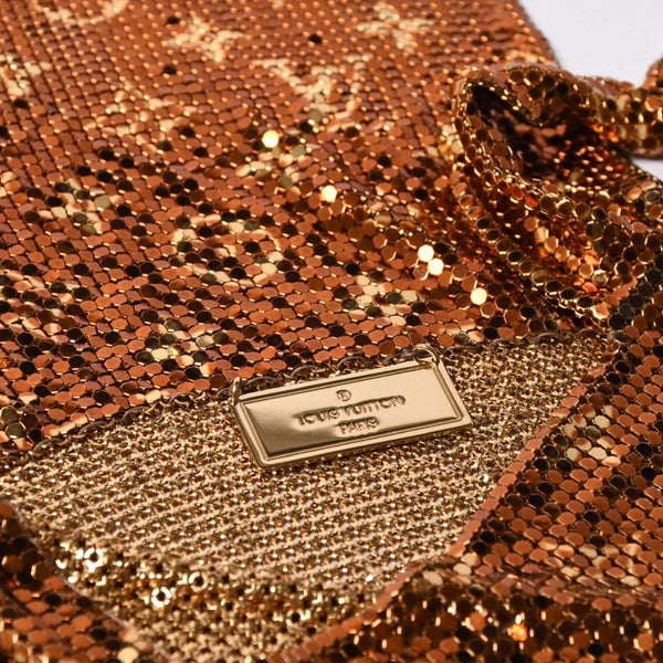 極美品 LOUIS VUITTON ルイヴィトン ショルダーバッグ モノグラム メッシュ フランシス ゴールド M92288 中古 4a006995