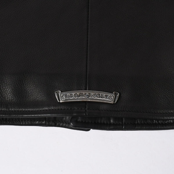 極美品 CHROME HEARTS クロムハーツ JJ DEAN HERMES JJディーン エルメス裏地 ダブルライダースジャケット サイズM レディース 中古 4a007313