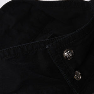 極美品 CHROME HEARTS クロムハーツ CHERRY BOMB チェリーボム クロスボールミリタリージャケット シルバー925 シルバー金具 サイズL ブラック 中古 4a007211