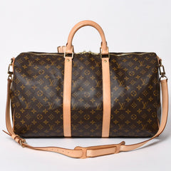 極美品 LOUIS VUITTON ルイヴィトン モノグラム キーポルバンドリエール50 ブラウン M41416 ボストンバッグ 中古 4a007000