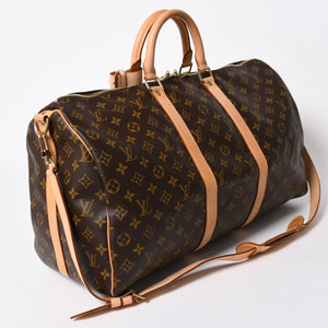 極美品 LOUIS VUITTON ルイヴィトン モノグラム キーポルバンドリエール50 ブラウン M41416 ボストンバッグ 中古 4a007000