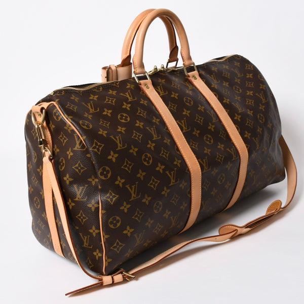 極美品 LOUIS VUITTON ルイヴィトン モノグラム キーポルバンドリエール50 ブラウン M41416 ボストンバッグ 中古 4a007000