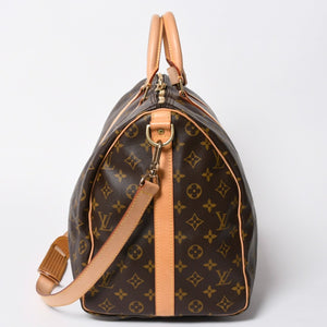 極美品 LOUIS VUITTON ルイヴィトン モノグラム キーポルバンドリエール50 ブラウン M41416 ボストンバッグ 中古 4a007000