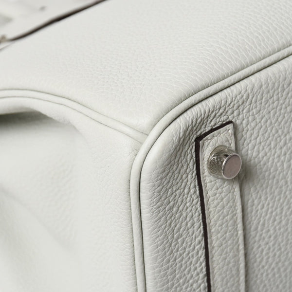 新品同様 HERMES エルメス バーキン30 ハンドバッグ B刻印 トリヨンクレマンス ヴェールフィズ 内縫い シルバー金具 中古 4a007002