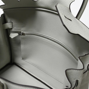 新品同様 HERMES エルメス バーキン30 ハンドバッグ B刻印 トリヨンクレマンス ヴェールフィズ 内縫い シルバー金具 中古 4a007002