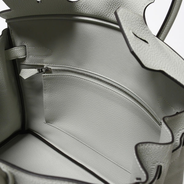 新品同様 HERMES エルメス バーキン30 ハンドバッグ B刻印 トリヨンクレマンス ヴェールフィズ 内縫い シルバー金具 中古 4a007002