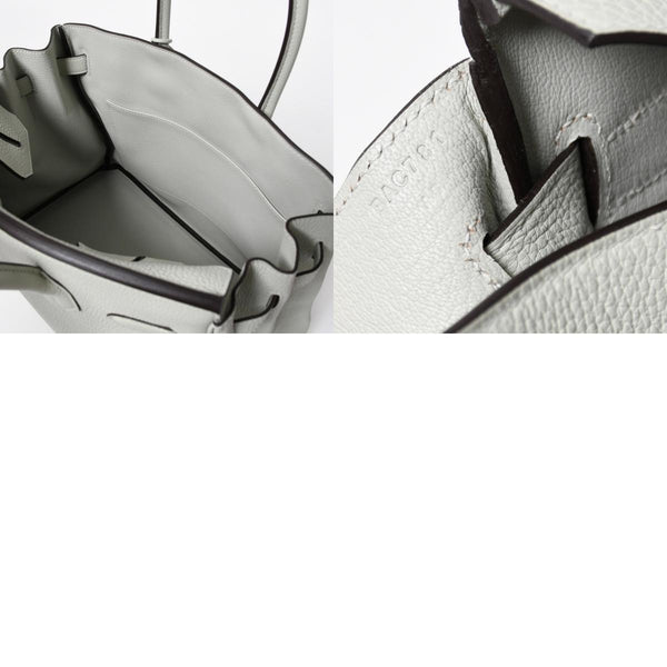 新品同様 HERMES エルメス バーキン30 ハンドバッグ B刻印 トリヨンクレマンス ヴェールフィズ 内縫い シルバー金具 中古 4a007002