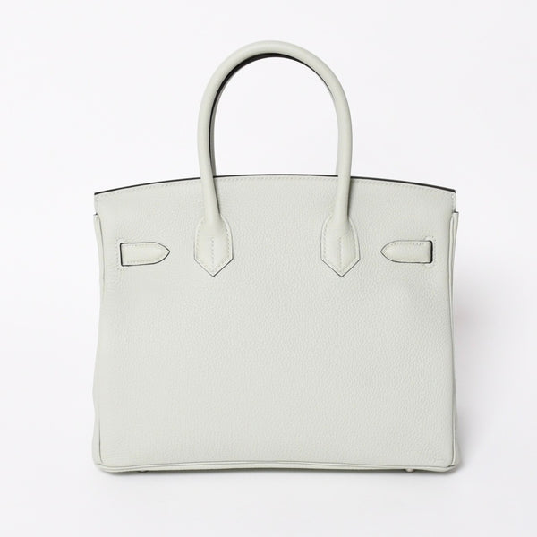新品同様 HERMES エルメス バーキン30 ハンドバッグ B刻印 トリヨンクレマンス ヴェールフィズ 内縫い シルバー金具 中古 4a007002
