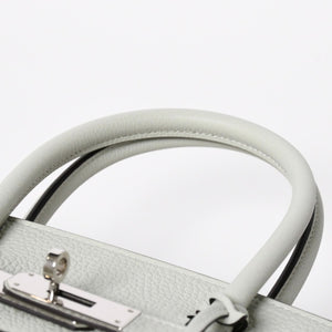 新品同様 HERMES エルメス バーキン30 ハンドバッグ B刻印 トリヨンクレマンス ヴェールフィズ 内縫い シルバー金具 中古 4a007002