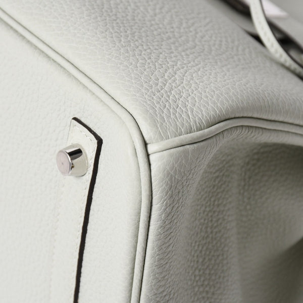 新品同様 HERMES エルメス バーキン30 ハンドバッグ B刻印 トリヨンクレマンス ヴェールフィズ 内縫い シルバー金具 中古 4a007002