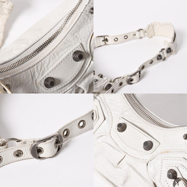 BALENCIAGA バレンシアガ ショルダーバッグ ル カゴール ホワイト アイボリー レザー 671309 美品 中古 4a007001