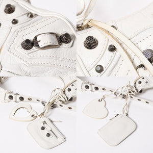 BALENCIAGA バレンシアガ ショルダーバッグ ル カゴール ホワイト アイボリー レザー 671309 美品 中古 4a007001