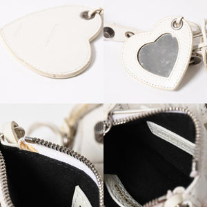BALENCIAGA バレンシアガ ショルダーバッグ ル カゴール ホワイト アイボリー レザー 671309 美品 中古 4a007001
