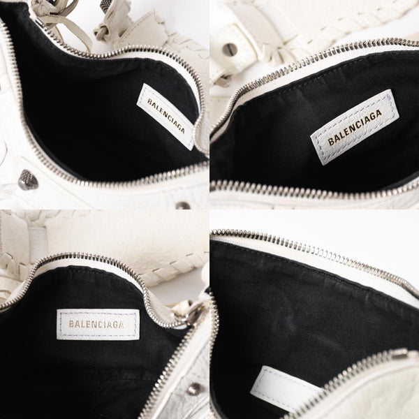 BALENCIAGA バレンシアガ ショルダーバッグ ル カゴール ホワイト アイボリー レザー 671309 美品 中古 4a007001