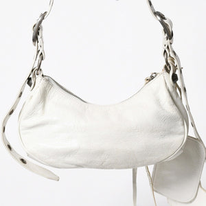 BALENCIAGA バレンシアガ ショルダーバッグ ル カゴール ホワイト アイボリー レザー 671309 美品 中古 4a007001