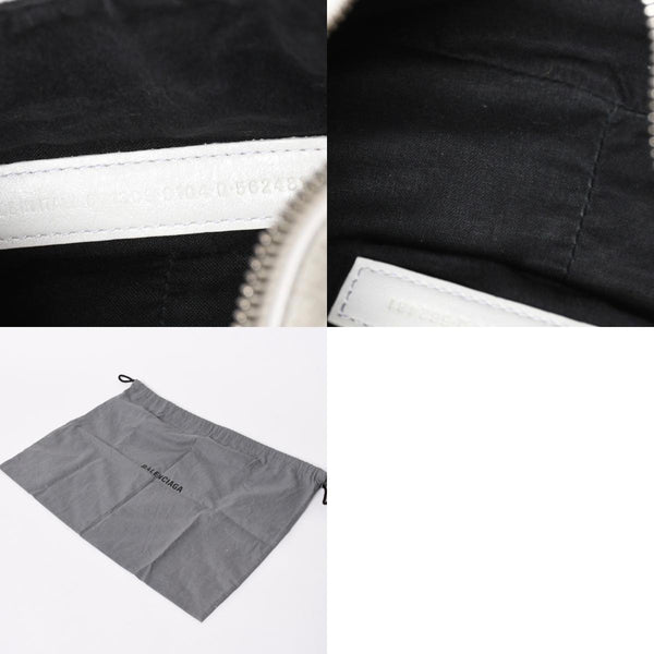 BALENCIAGA バレンシアガ ショルダーバッグ ル カゴール ホワイト アイボリー レザー 671309 美品 中古 4a007001
