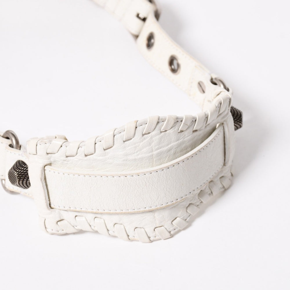 BALENCIAGA バレンシアガ ショルダーバッグ ル カゴール ホワイト アイボリー レザー 671309 美品 中古 4a007001