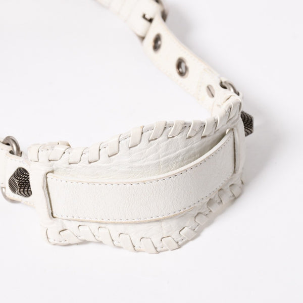 BALENCIAGA バレンシアガ ショルダーバッグ ル カゴール ホワイト アイボリー レザー 671309 美品 中古 4a007001