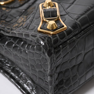 極美品 BALENCIAGA バレンシアガ クラシックメタルエッジシティ 2WAY ハンドバッグ ショルダーバッグ 390160 グレー ゴールド金具 中古 4a006968