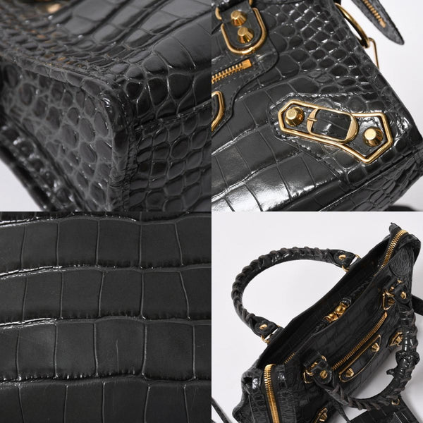 極美品 BALENCIAGA バレンシアガ クラシックメタルエッジシティ 2WAY ハンドバッグ ショルダーバッグ 390160 グレー ゴールド金具 中古 4a006968