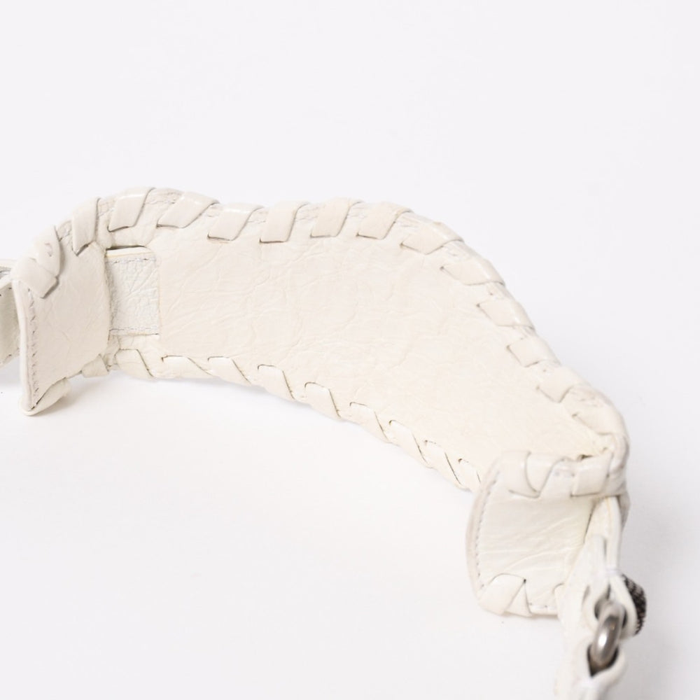 BALENCIAGA バレンシアガ ショルダーバッグ ル カゴール ホワイト アイボリー レザー 671309 美品 中古 4a007001