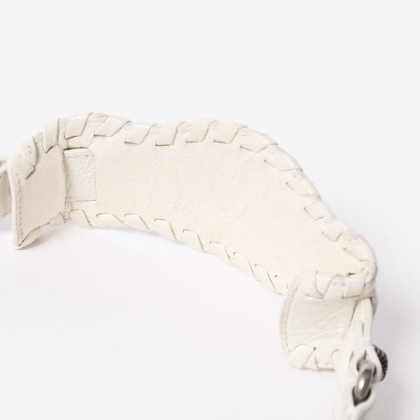 BALENCIAGA バレンシアガ ショルダーバッグ ル カゴール ホワイト アイボリー レザー 671309 美品 中古 4a007001