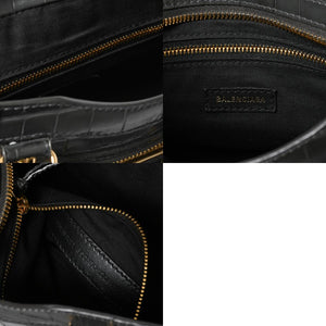 極美品 BALENCIAGA バレンシアガ クラシックメタルエッジシティ 2WAY ハンドバッグ ショルダーバッグ 390160 グレー ゴールド金具 中古 4a006968