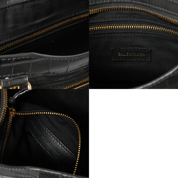 極美品 BALENCIAGA バレンシアガ クラシックメタルエッジシティ 2WAY ハンドバッグ ショルダーバッグ 390160 グレー ゴールド金具 中古 4a006968