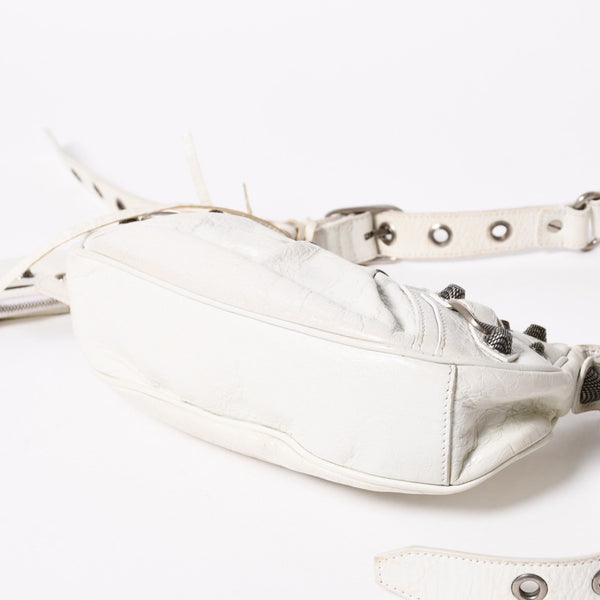 BALENCIAGA バレンシアガ ショルダーバッグ ル カゴール ホワイト アイボリー レザー 671309 美品 中古 4a007001