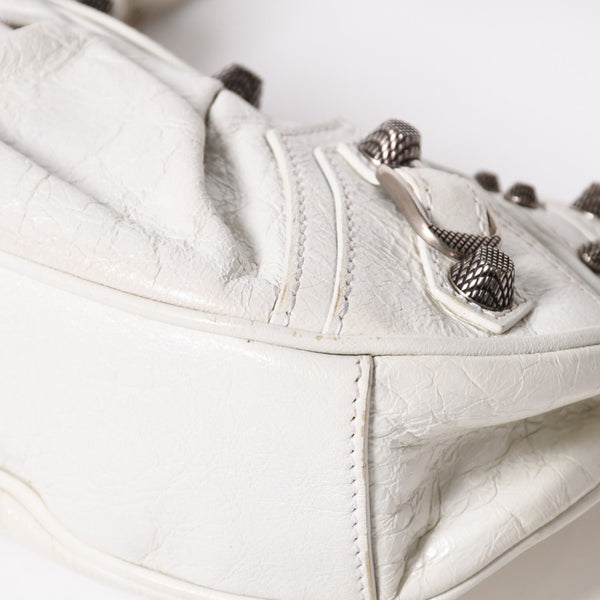 BALENCIAGA バレンシアガ ショルダーバッグ ル カゴール ホワイト アイボリー レザー 671309 美品 中古 4a007001