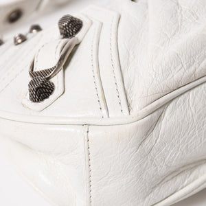 BALENCIAGA バレンシアガ ショルダーバッグ ル カゴール ホワイト アイボリー レザー 671309 美品 中古 4a007001