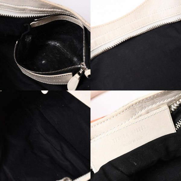 BALENCIAGA バレンシアガ ザ・ジャイアントシティ ハンドバッグ ショルダーバッグ レザー 173084 ホワイト マルチカラー 花柄 美品 中古 4a006967
