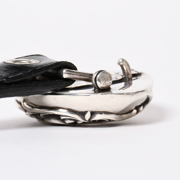 CHROME HEARTS クロムハーツ BUCKLE LRG HEART ハートバックル 1インチ レザーベルト サイズ30 スターリングシルバー 美品 中古 4a007010