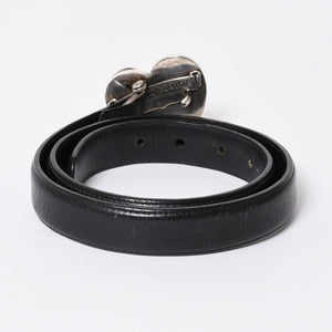 CHROME HEARTS クロムハーツ BUCKLE LRG HEART ハートバックル 1インチ レザーベルト サイズ30 スターリングシルバー 美品 中古 4a007010