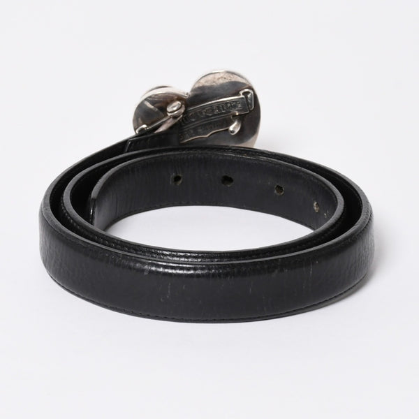 CHROME HEARTS クロムハーツ BUCKLE LRG HEART ハートバックル 1インチ レザーベルト サイズ30 スターリングシルバー 美品 中古 4a007010