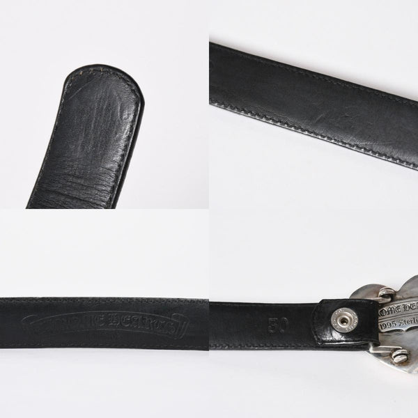 CHROME HEARTS クロムハーツ BUCKLE LRG HEART ハートバックル 1インチ レザーベルト サイズ30 スターリングシルバー 美品 中古 4a007010