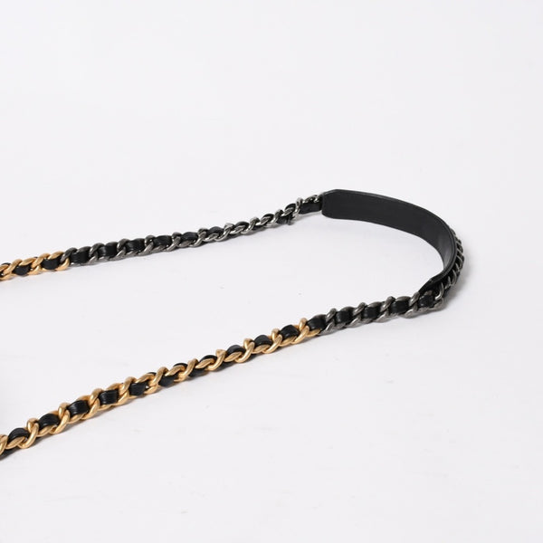 新品同様品 CHANEL シャネル19 Wチェーンバッグ AS5149 ランダム番台 ココマーク ストライプ シアリングファー フラップ 中古 4a006949