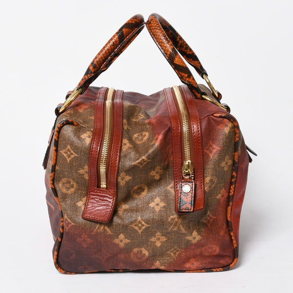 新品同様品 LOUIS VUITTON ルイヴィトン リチャードプリンス ジョークス マンクレイジー ハンドバッグ M95737 ルージュ ゴールド金具 中古 4a007547