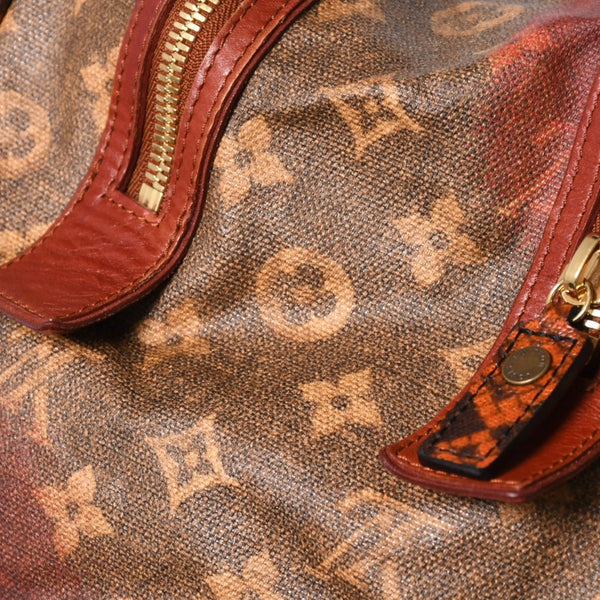 新品同様品 LOUIS VUITTON ルイヴィトン リチャードプリンス ジョークス マンクレイジー ハンドバッグ M95737 ルージュ ゴールド金具 中古 4a007547