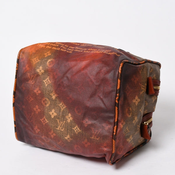 新品同様品 LOUIS VUITTON ルイヴィトン リチャードプリンス ジョークス マンクレイジー ハンドバッグ M95737 ルージュ ゴールド金具 中古 4a007547