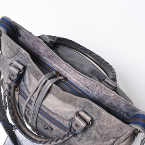 BALENCIAGA バレンシアガ Classic Velo クラシック ヴェロ 2WAYバッグ 235216 ヴィンテージレザー ネイビー ガンメタ金具 良品 中古 4a007014
