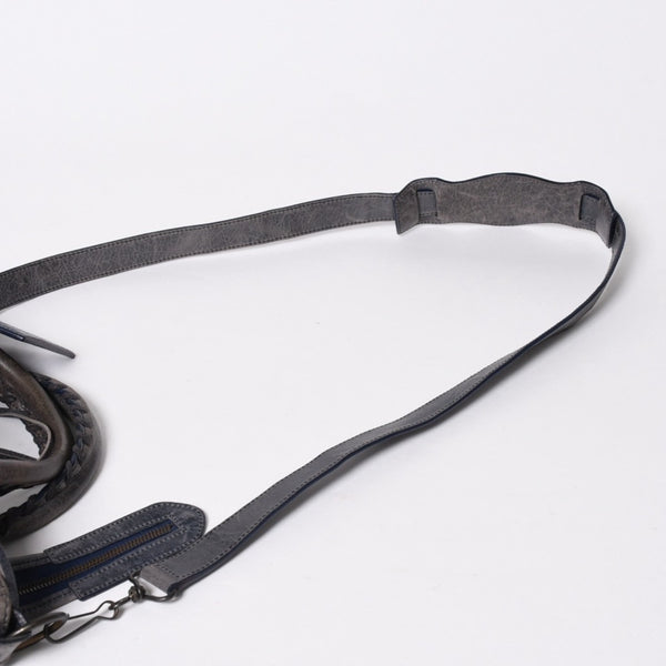 BALENCIAGA バレンシアガ Classic Velo クラシック ヴェロ 2WAYバッグ 235216 ヴィンテージレザー ネイビー ガンメタ金具 良品 中古 4a007014
