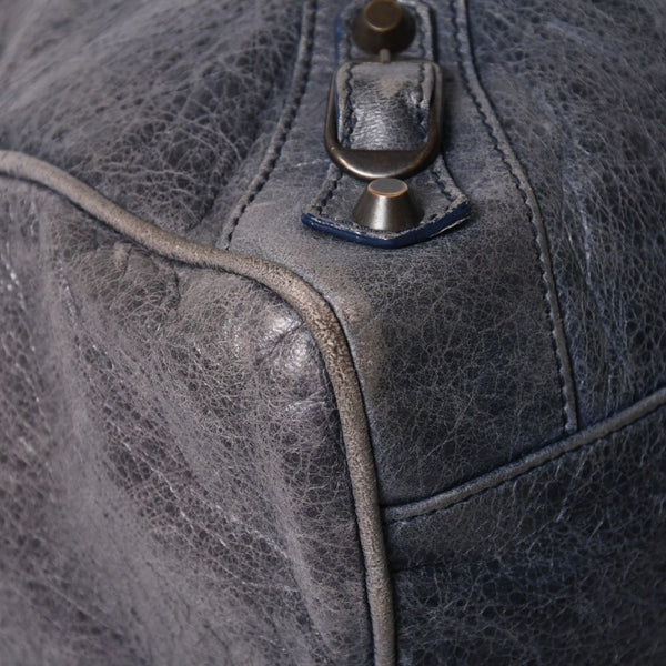 BALENCIAGA バレンシアガ Classic Velo クラシック ヴェロ 2WAYバッグ 235216 ヴィンテージレザー ネイビー ガンメタ金具 良品 中古 4a007014