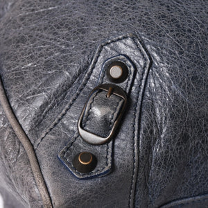 BALENCIAGA バレンシアガ Classic Velo クラシック ヴェロ 2WAYバッグ 235216 ヴィンテージレザー ネイビー ガンメタ金具 良品 中古 4a007014