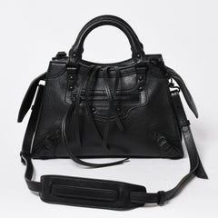 極美品 BALENCIAGA バレンシアガ 2WAY ハンドバッグ ショルダーバッグ ネオ クラシック シティXS 696495 ブラック シルバー金具 中古 4a007018