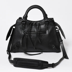 極美品 BALENCIAGA バレンシアガ 2WAY ハンドバッグ ショルダーバッグ ネオ クラシック シティXS 696495 ブラック シルバー金具 中古 4a007018