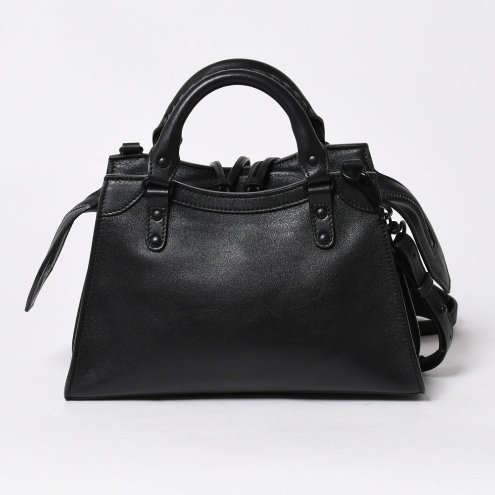 極美品 BALENCIAGA バレンシアガ 2WAY ハンドバッグ ショルダーバッグ ネオ クラシック シティXS 696495 ブラック シルバー金具 中古 4a007018